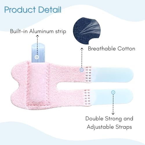 5 Pcs Thumb Finger Splint,Trigger Finger Splints,Finger Brace,Injured Mallet Finger,Broken Fingers Straightening,Pain Relief,Arthritis or Support for Fingers,Suitable for thumb, Index, Middle, Ring, Pinky Finger (Pink)