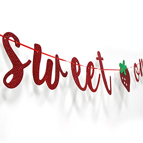 Strawberry Sweet One Banner for 1st Birthday Party Decor