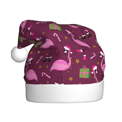 Christmas Santa Hat Plush Hat for Men Women New Year Holiday Party Black13 Variation