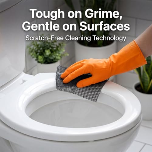 15-Piece Heavy Duty Mesh Scrubbing Pads for Toilet and Bathroom Cleaning