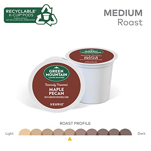 Green Mountain Coffee Roasters Maple Pecan 12-Count Keurig K-Cup Pods – Light Roast Flavored Coffee, Pack of 6