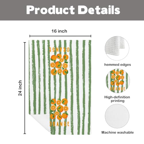 Orange Citrus Kitchen Towels - Decorative Hand Towels 16x24