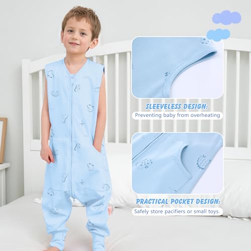 LAT Summer Baby Sleep Sack with Legs - Dinosaur Cotton Wearable Blanket