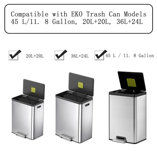 8 Pack Activated Carbon Trash Can Filters for EKO & Simpli-Magic Bins - Odor Control