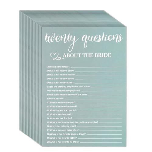 25 Pcs Bridal Shower Bingo Game Cards for Wedding Parties