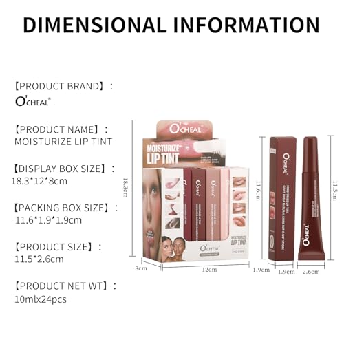 O'CHEAL Glossy Lip Tint & Moisturizing Lip Stain - Light Brown