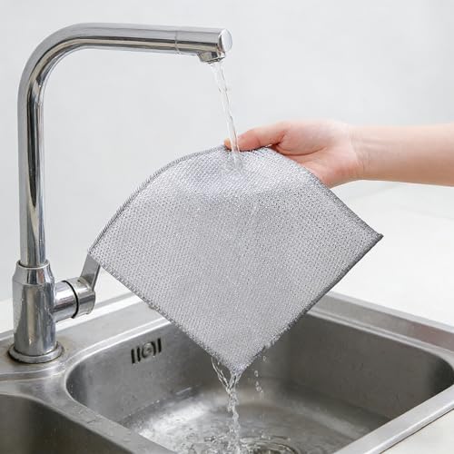 12-Pack Non-Scratch Wire Dishcloths for Kitchen Cleaning - 7.87"