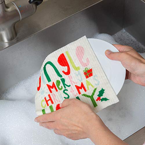 DII Reusable Swedish Dishcloths - 3 Pack, Super Absorbent & Biodegradable