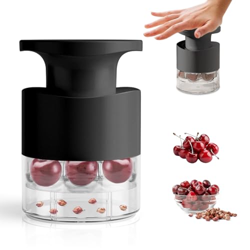 Black Cherry Pitter Tool - 7-In-1 Cherry Seed Remover for Kitchen