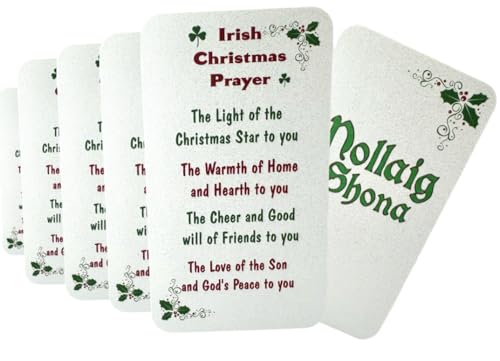 Irish Christmas Holy Cards Bulk Set - Nollaig Shona Prayer & Irish Greeting