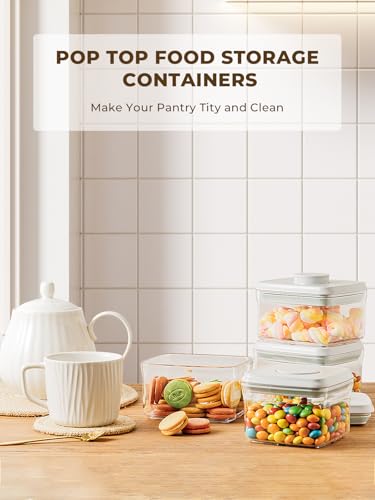 Tourdeus 0.3Qt Small Airtight Container with One-Touch Pop-Top Lid