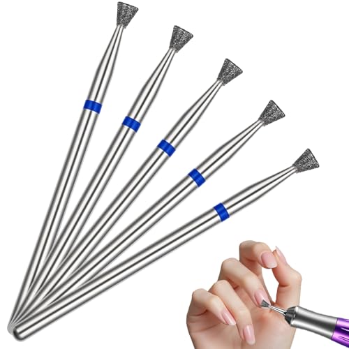 Tiesome 5 PCS Cuticle Clean Nail Drill Bits Diamond Carbide for Acrylic Gel