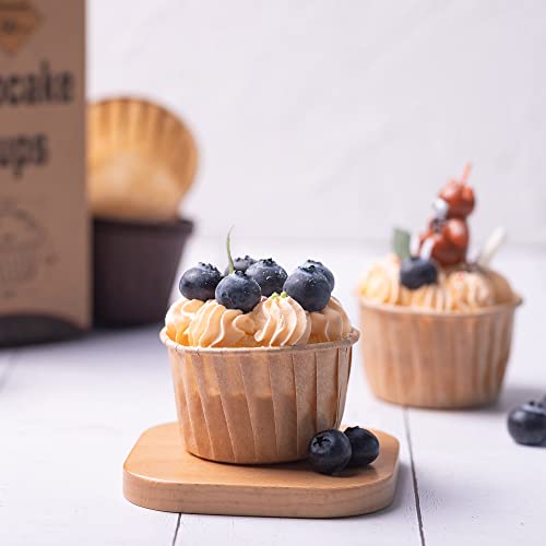 Bake Choice Natural Cupcake Baking Cups - 50pcs Greaseproof Paper Liners