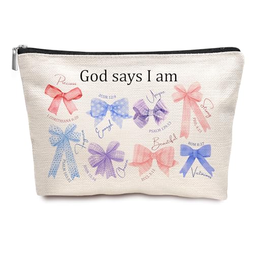 Canvas Makeup Bag Inspirational Cosmetic Pouch Travel Toiletry Organizer