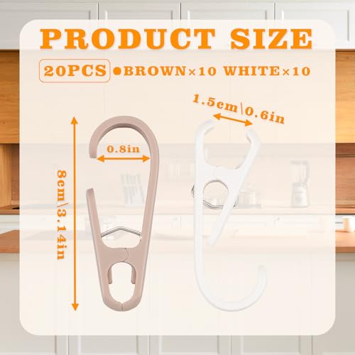 Pumsawn 20 Pack Heavy Duty Laundry Hooks with Clips for Closet & Bathroom
