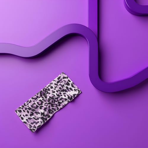 Purple Leopard Print Cross Elastic Headband for Gym and Everyday Wear
