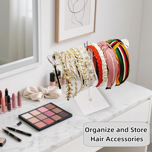 Acrylic Headband Holder Organizer for Women & Girls - Compact Display Stand