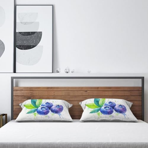 AOYEGO Blueberry Pillow Cover 12x20 Inch Rectangle Cotton Linen
