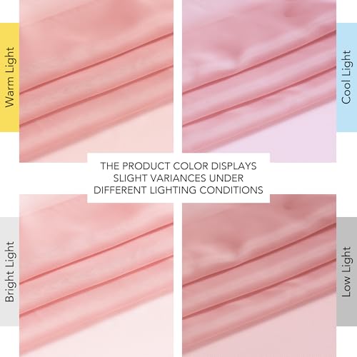 NICETOWN Baby Pink Sheer Curtains, 54x84 Inch Grommet Window Panels (2-Pack)