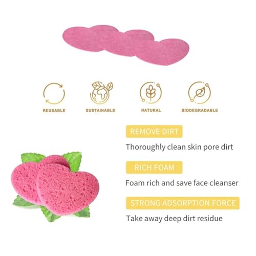 Compressed Facial Sponges 10 Pack - 100% Natural Cellulose Exfoliating Face Sponges for Makeup Removal and Cleansing