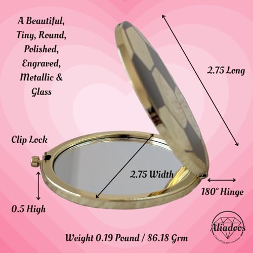 Gold Compact Makeup Mirror - 2X Magnifying Travel Mirror for Soccer Fans
