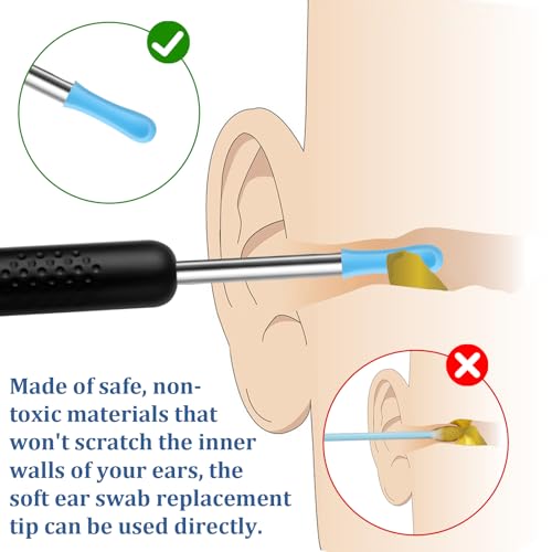Ptwola Silicone Ear Wax Removal Replacement Tips 30Pcs for Otoscope Camera