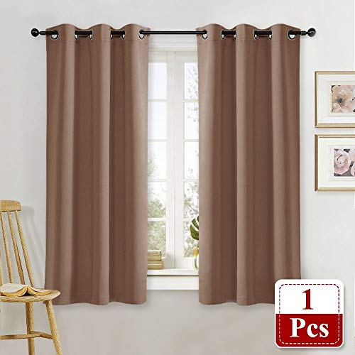 NICETOWN Cappuccino Blackout Curtain Panel 42" x 63" - Thermal Insulated Grommet Drape