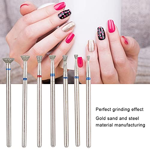 YUYTE 7Pcs Ceramic Nail Drill Bits Set 3/32 Inch for Acrylic Gel Nails