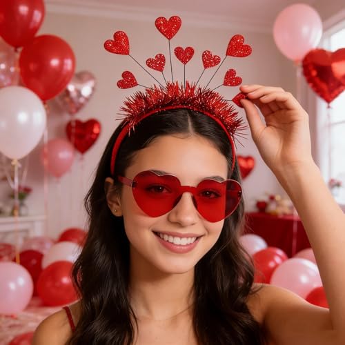 Valentine Heart Headband and Sunglasses Party Set