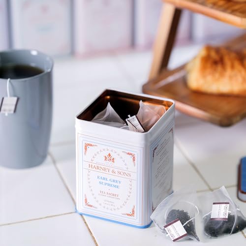 Harney & Sons Earl Grey Supreme Black Tea - 20 Sachets Pack of 2 - All Natural, Bergamot & White Tea Blend