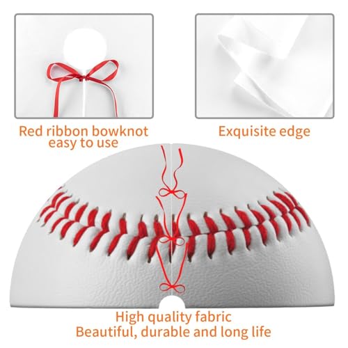 36 Inch Baseball Christmas Tree Skirt - Winter Snow Holiday Decor - Variation of THIS listing