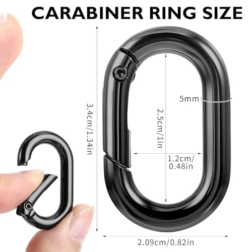 10Pcs Small Carabine Mini Carabiner Clip 1in Spring Snap Hook Heavy Duty for Car Keychain Hooks Camping Climbing