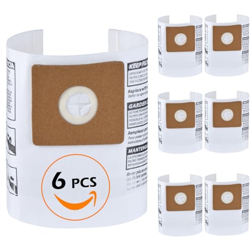 6 Pack Vacuum Bags for Shop-Vac 1.5 Gallon Wet/Dry Vac - Compatible with Part 90667