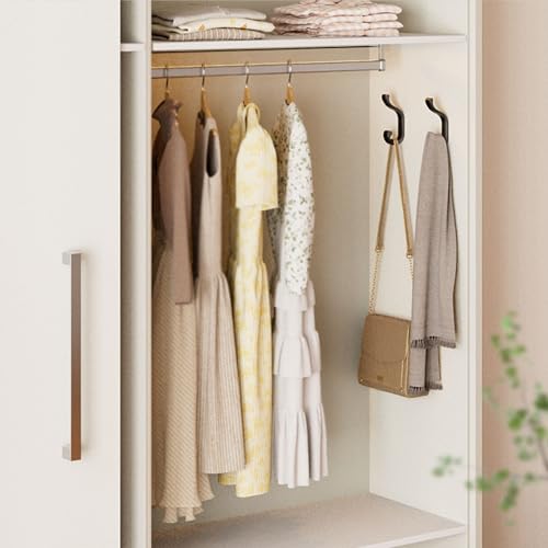 Bussdis Heavy Duty Wall-Mounted Coat Hooks - Black, 4 Pack Dual Hooks