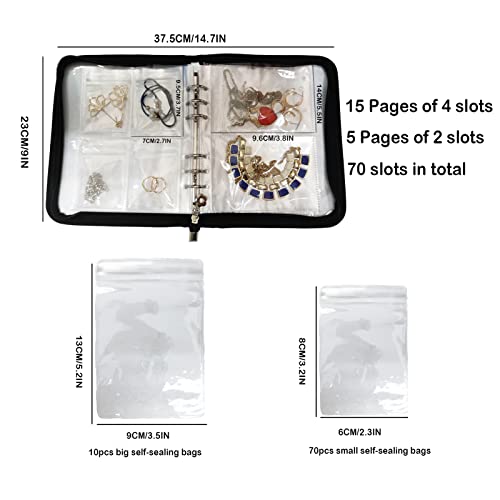 Travel Jewelry Organizer Case - Foldable, Zipper, Anti-Tarnish