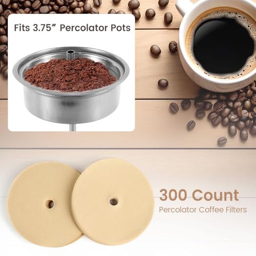 Clinuse 300-Count Unbleached Coffee Filters - 3.75" Round Discs