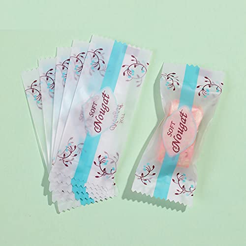 Nougat Candy Wrappers 200 Pcs Blue Frosted Plastic Caramel Packaging Bags