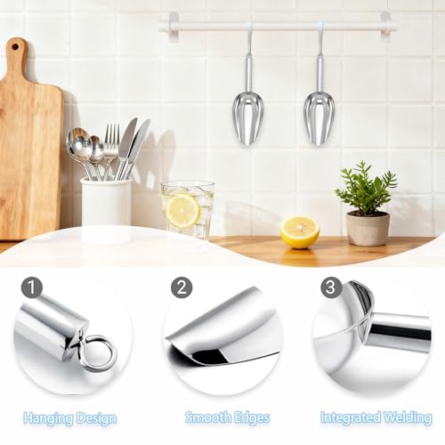 Stainless Steel Ice Scoop 3oz for Freezer & Bar, Durable Food-Grade Kitchen Tool