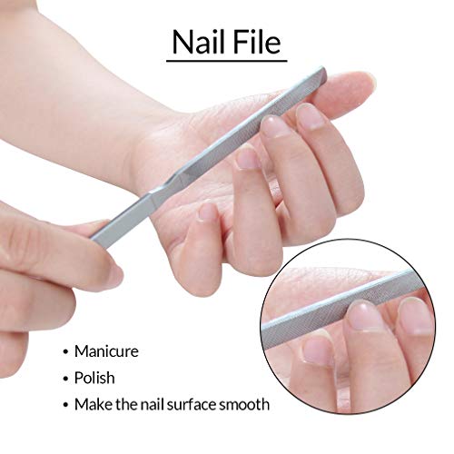 Aosome 5-Piece Stainless Steel Cuticle Nipper and Pusher Set Manicure Tools