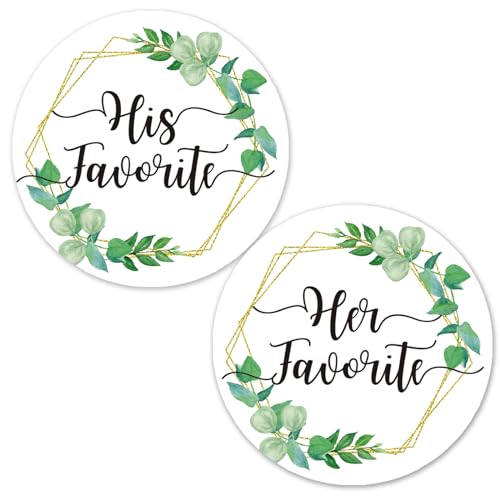 80 His & Her Favorite Wedding Favor Stickers - 2 Inch Round