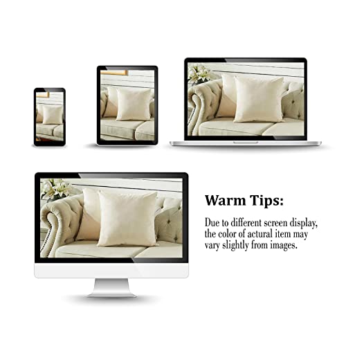 Pack of 2 White Velvet Throw Pillow Covers 18x18 Inch for Sofa