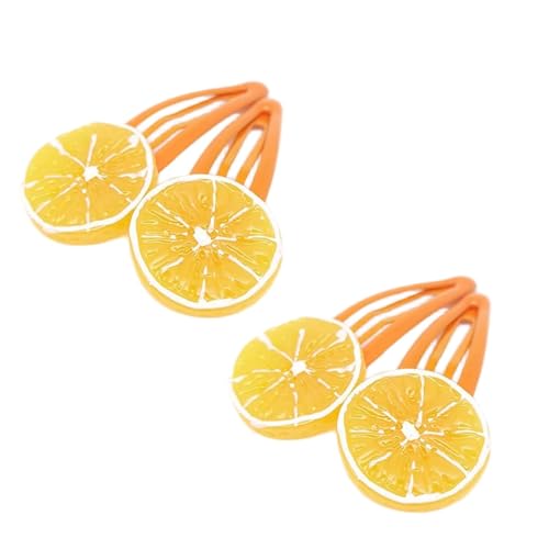 Orange Slice Snap Hair Clips 4-Piece Fruit Hair Barrettes for Women and Girls