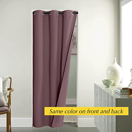 NICETOWN Thermal Blackout Door Curtain, 42" x 80", Dry Rose, 1 Panel