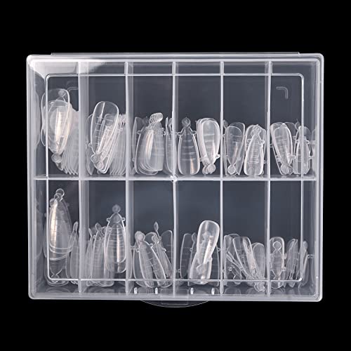 KADS 120 Pcs Dual Forms Full Cover Nail Tips Upper Arched Extension Molds