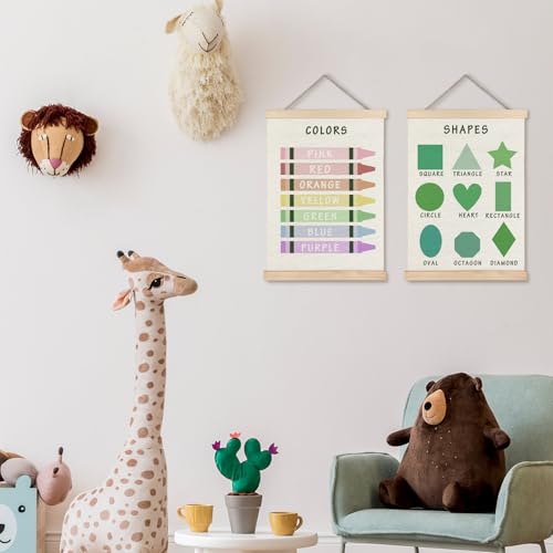 Shapes & Colors Learning Posters for Kids - Set of 2 (12x16)