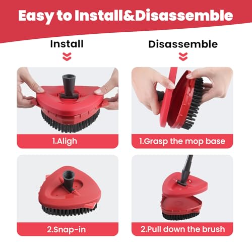 2-Pack Scrub Brush Heads for O-Cedar EasyWring Spin Mop