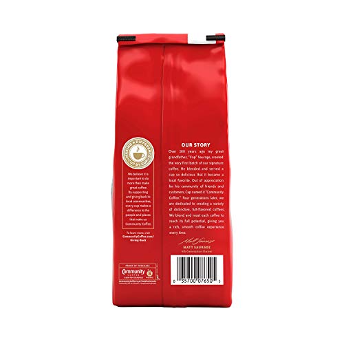 Community Coffee Half-Caff Medium Dark Roast Ground Coffee, 32oz
