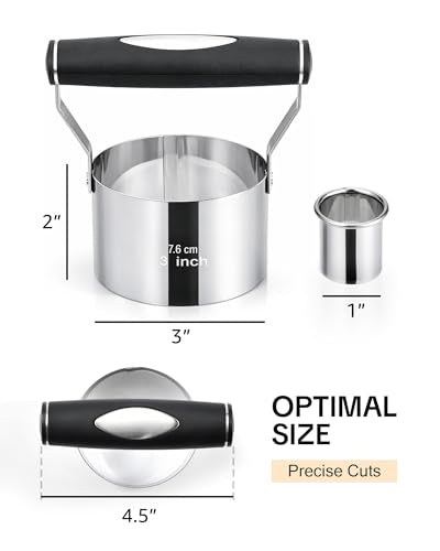 3-Inch Stainless Steel Biscuit Cutter with Ergonomic Handle