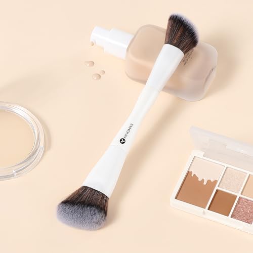 KINGMAS Double-Ended Kabuki Foundation and Concealer Makeup Brush