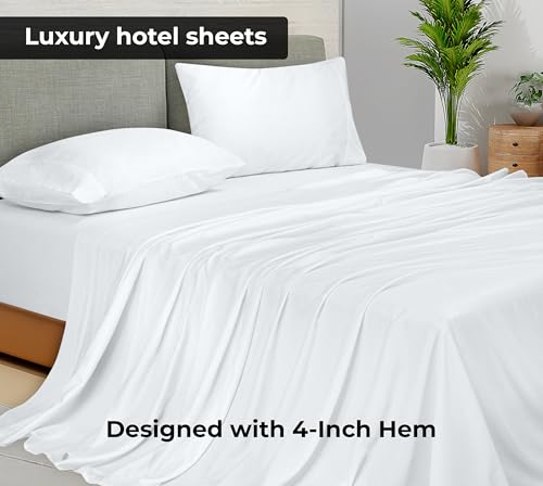 Royale Linens Queen Flat Sheet - Ultra Soft Microfiber, Wrinkle Free